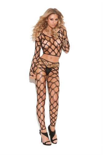 2 Piece Diamond Net Cami Top Set - One Size - Black - Time4Task2Toys