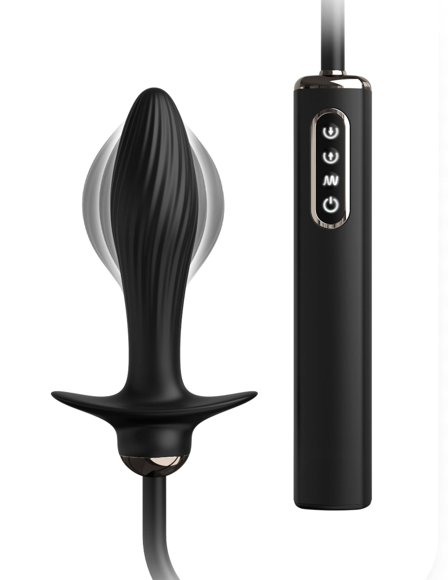 Anal Fantasy Elite Auto - Throb Inflatable Vibrating Plug - Black - Time4Task2Toys