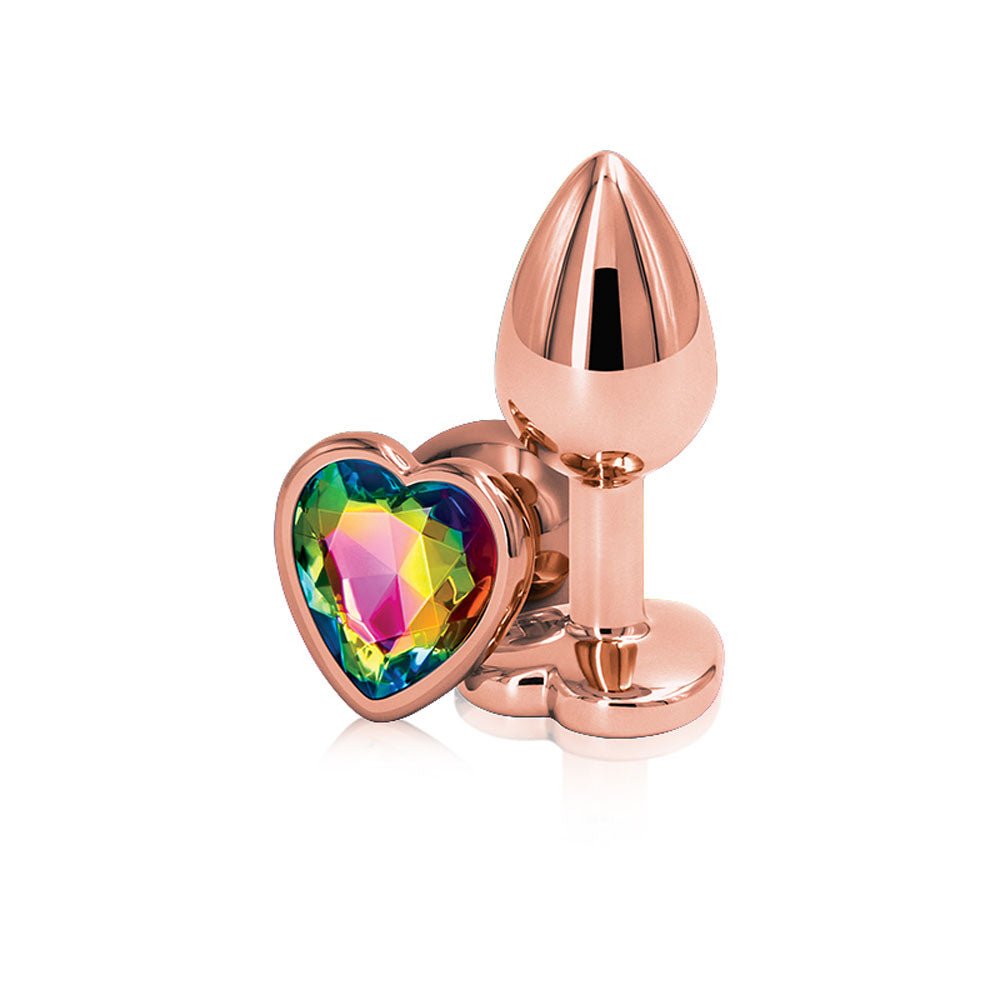Rear Assets - Rose Gold Heart - Small - Rainbow - Time4Task2Toys