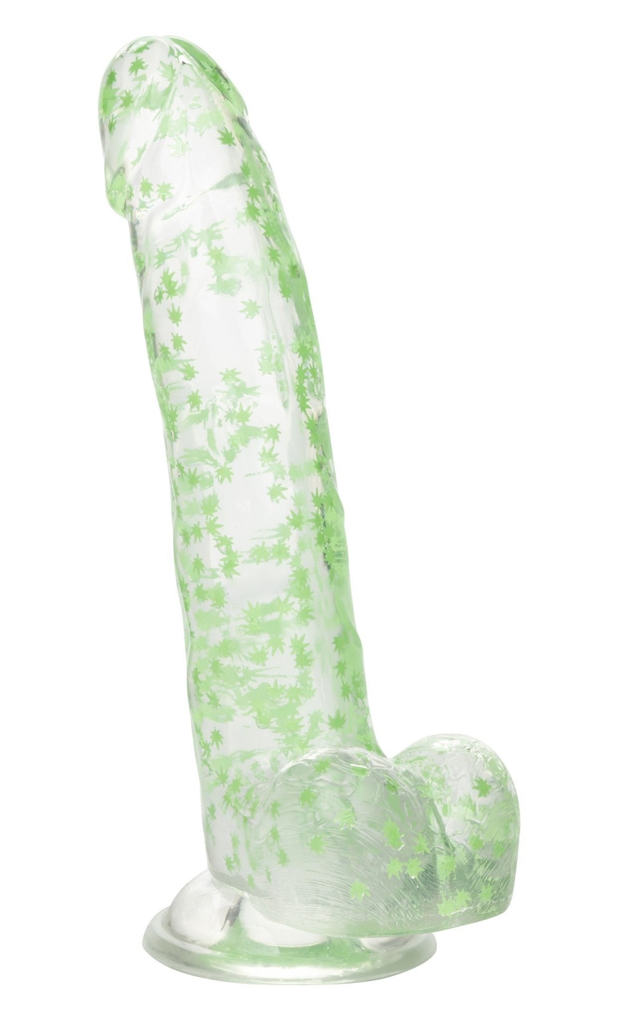 Naughty Bits I Leaf Dick Glow - in - the - Dark Weed Leaf Dildo - Glow in the Dark - Time4Task2Toys