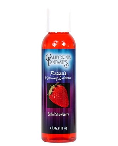Razzels Warming Lubricant - Sinful Strawberry - 4 Oz. Bottle - Time4Task2Toys