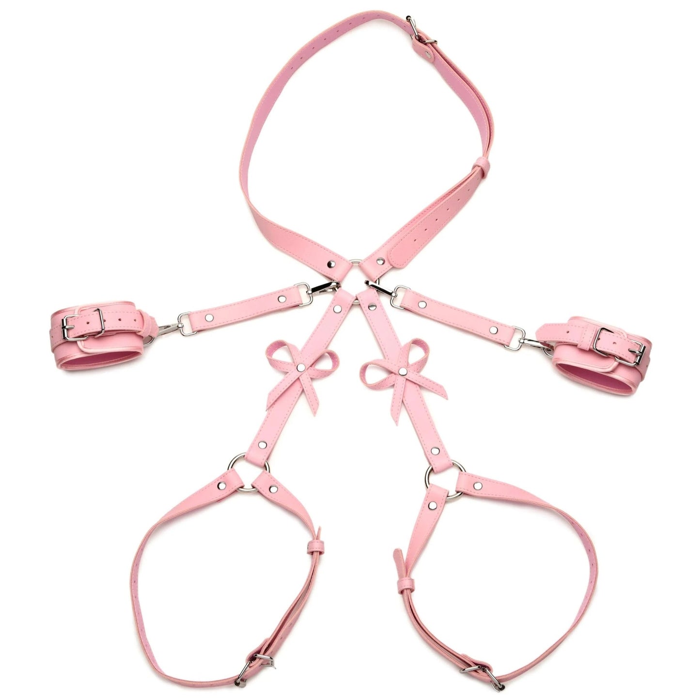 Bondage Harness With Bows - Medium/large - Pink - Time4Task2Toys