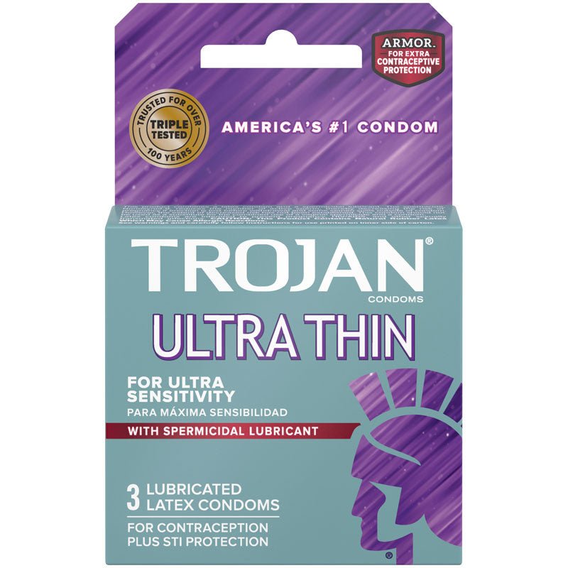 Trojan Ultra Thin Armor Spermicidal Condoms - 3 Pack - Time4Task2Toys