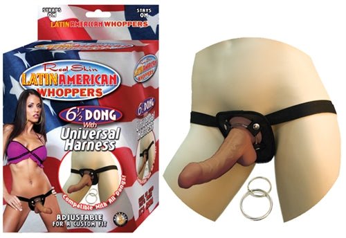 All American Whoppers 6.5 - Inch - Dong With Universal Harness Latin - Time4Task2Toys