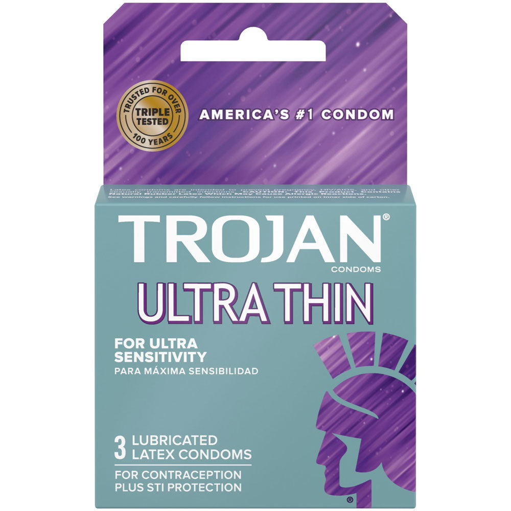 "Trojan Sensitivity Ultra Thin Lubricated Condoms - 3 Pack TJ92620"