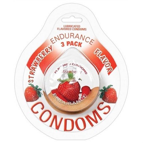 Endurance Condoms - Strawberry - 3 Pack - Time4Task2Toys