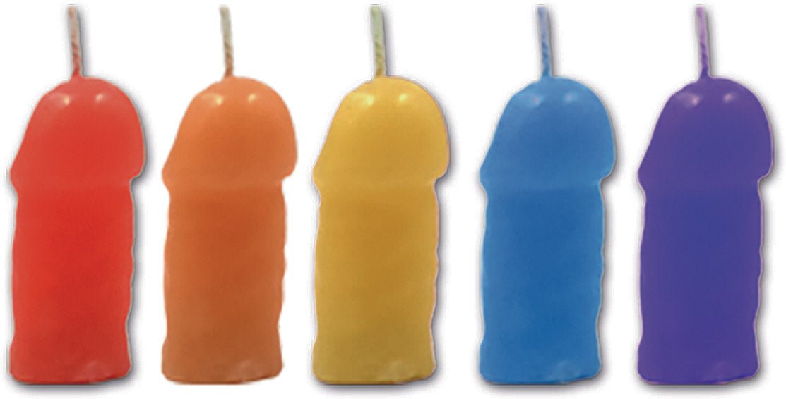 Rainbow Pecker Party Candles - 5 Pack - Time4Task2Toys