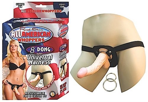 All American Whoppers 8 - Inch Dong With Universal - Flesh - Time4Task2Toys