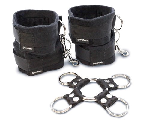 5 Piece Hog Tie and Cuff Set - Black - Time4Task2Toys