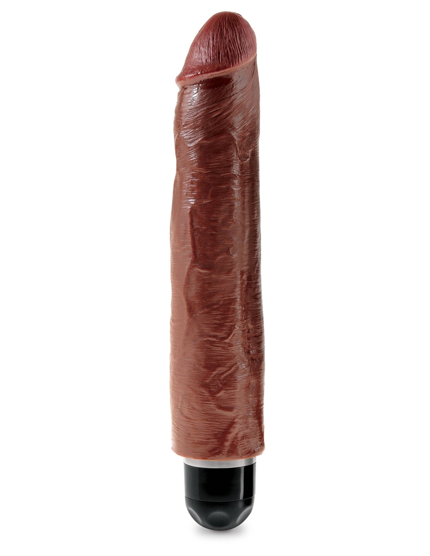 King Cock 10 Inch Vibrating Stiffy Brown - Time4Task2Toys
