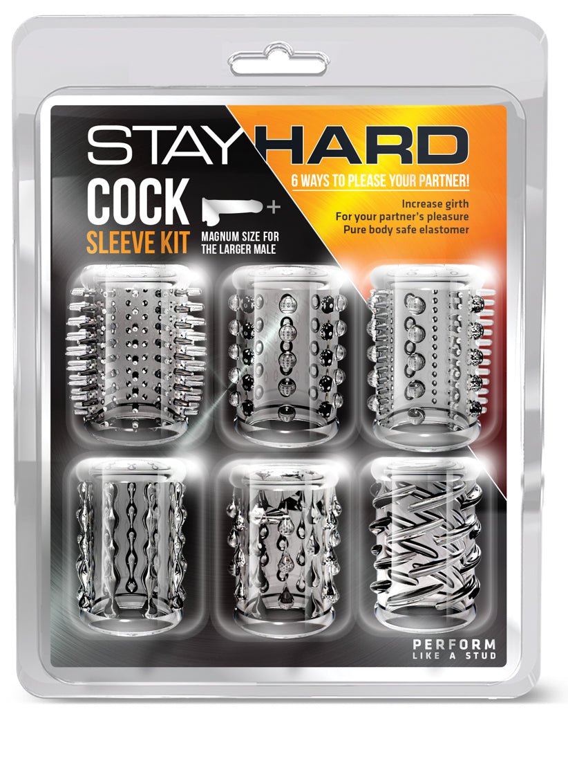 Stay Hard Cock Sleeve Kit - Clear - Time4Task2Toys