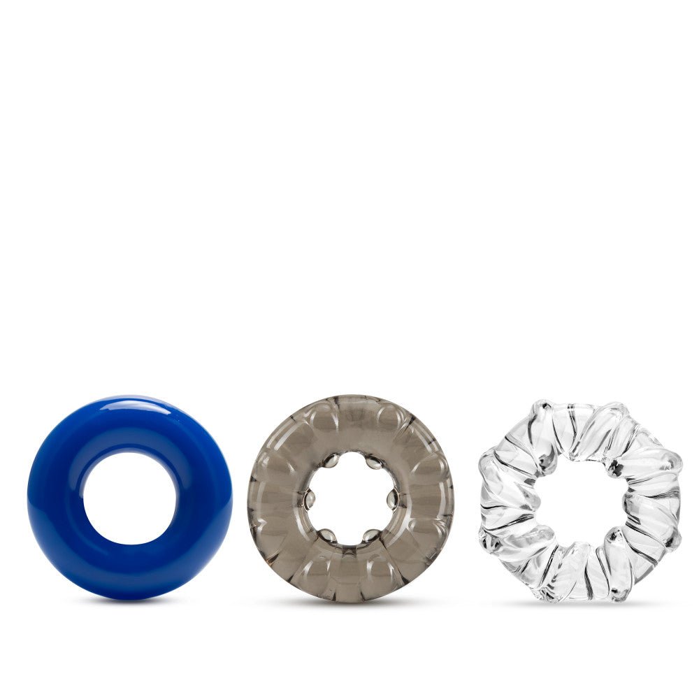 Stay Hard - Triple Stretch 3 Pack Cock Rings - Time4Task2Toys