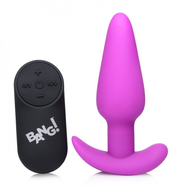 21x Silicone Butt Plug With Remote - Purple - Time4Task2Toys
