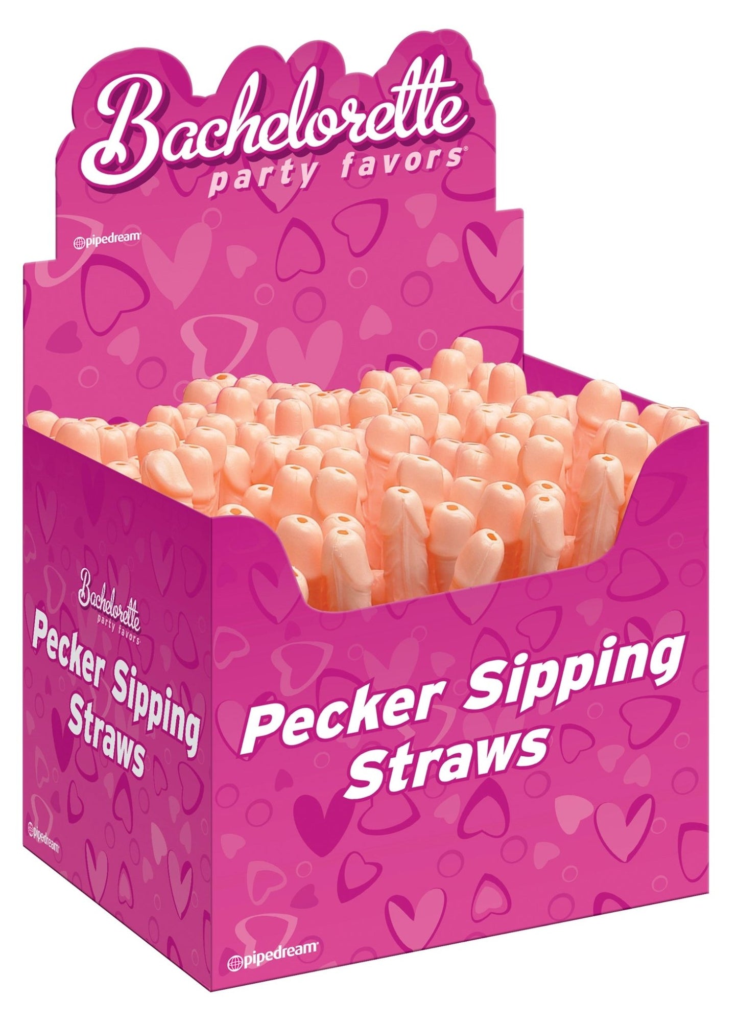 Bachelorette Party Favors - Pecker Sipping Straws - 144 Piece Display - Light - Time4Task2Toys