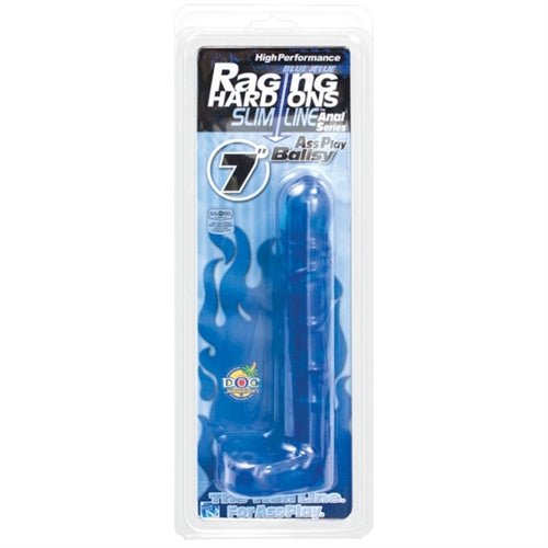 Raging Hard Ons Slimline Anal Series 7 Inch Ass Play Ballsy - Blue - Time4Task2Toys