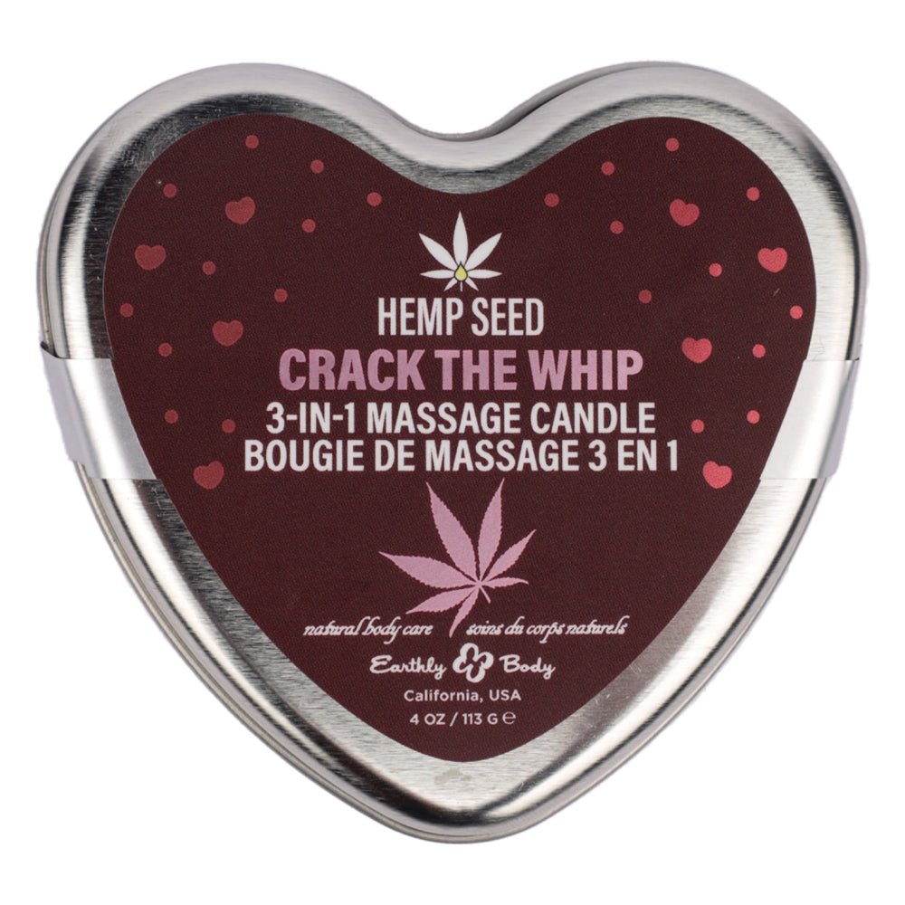 Hemp Seed 3 in 1 Massage Candle Crack the Whip 4.7oz - Time4Task2Toys