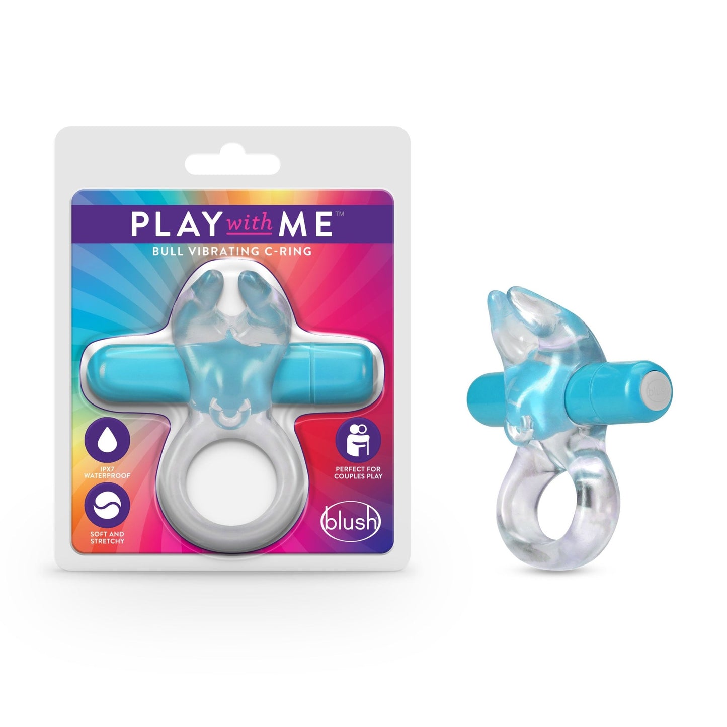Play With Me Bull Vibrating C - Ring - Blue - Time4Task2Toys