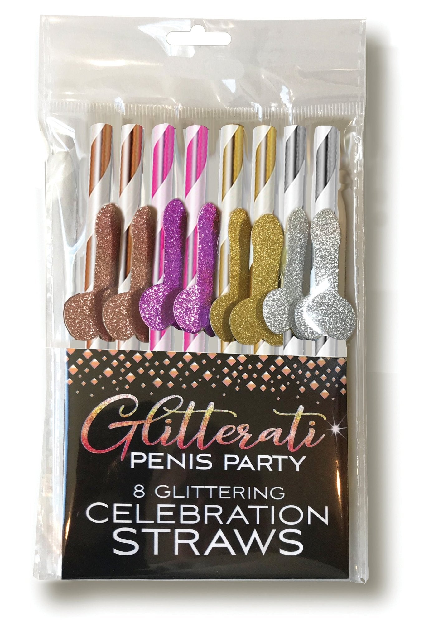 Glitterati Penis Party Celebration Straws - 8 Count - Time4Task2Toys