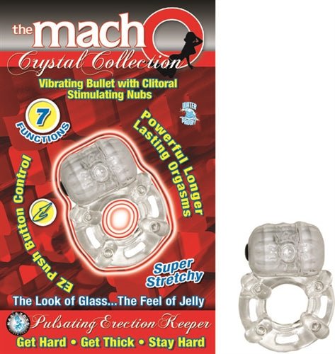 The Macho Crystal Collection Pulsating Erection Keeper - Clear - Time4Task2Toys