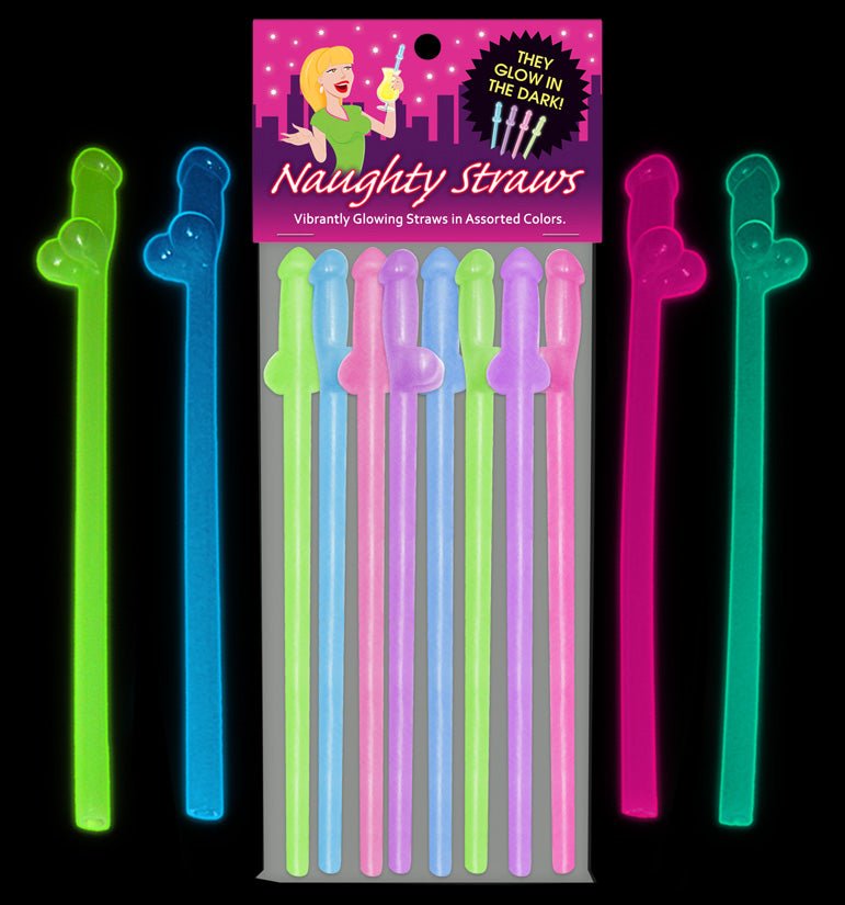 Glow - in - the - Dark Naughty Straws - Time4Task2Toys