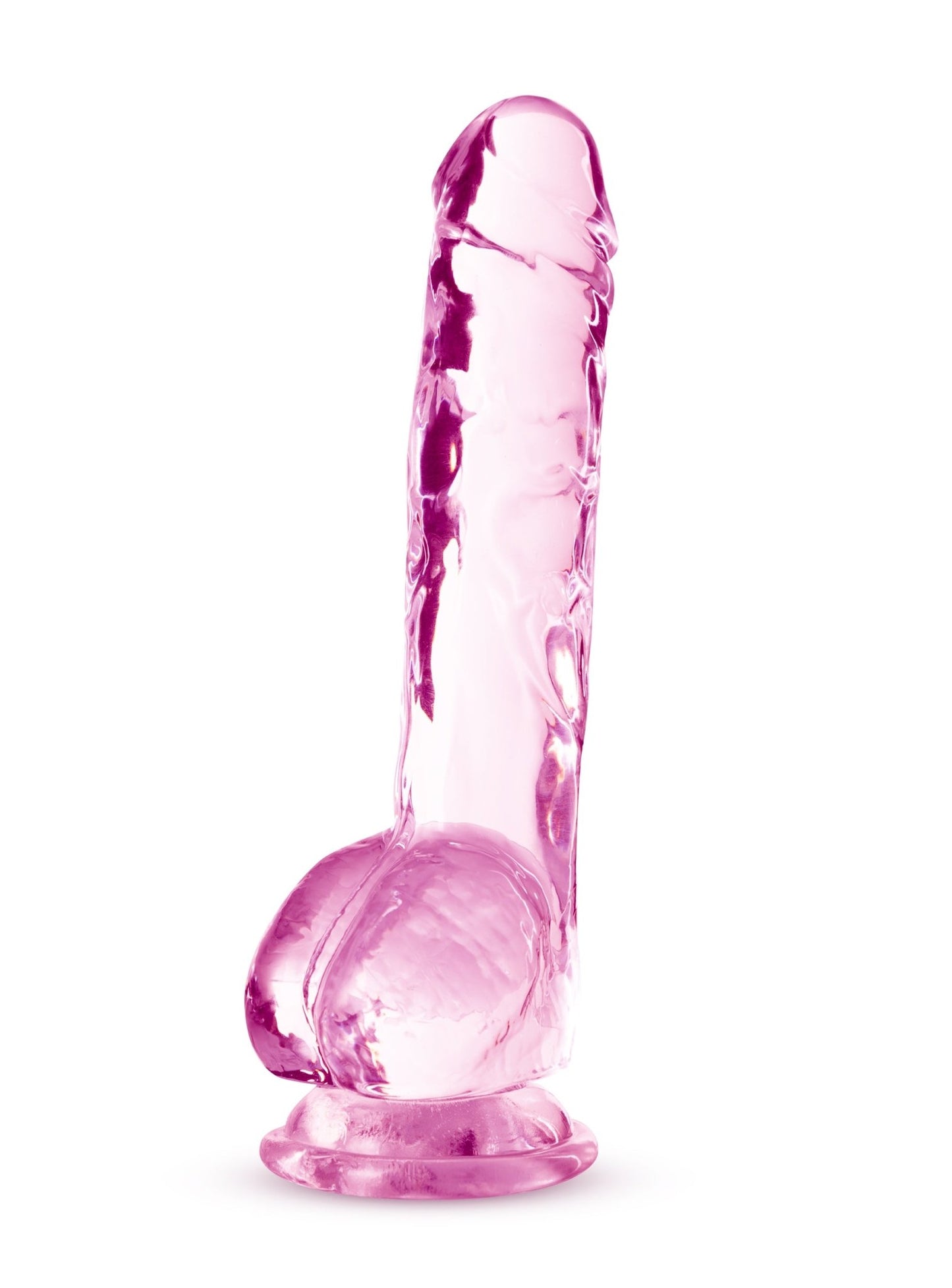 Naturally Yours - 8 Inch Crystalline Dildo - Rose - Time4Task2Toys