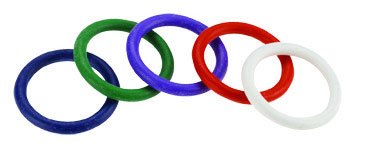 Rubber C - Ring Set - 1.25 Inches - Rainbow - Time4Task2Toys