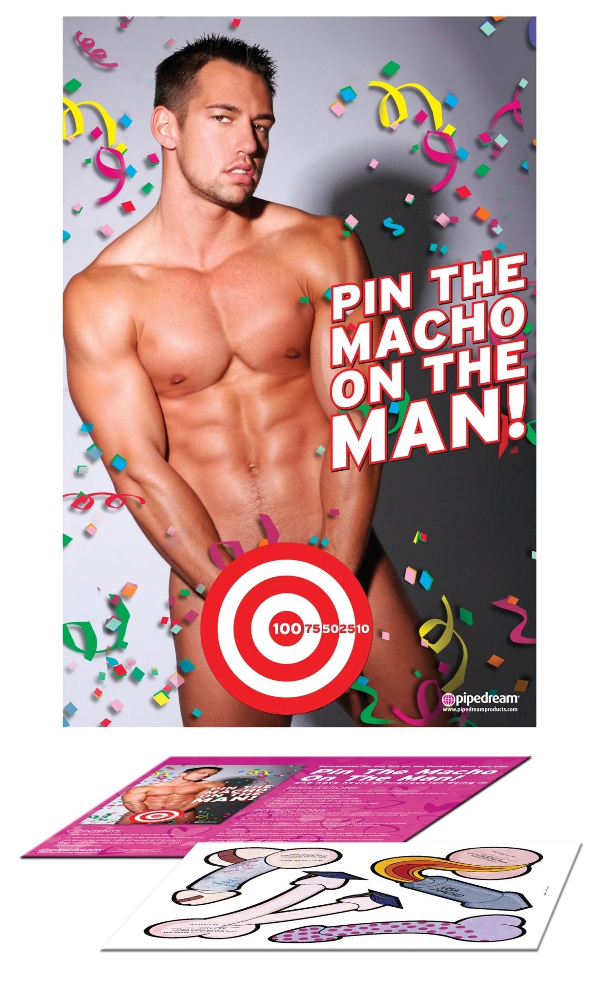 Bachelorette Party Favors - Pin the Macho on the Man - Time4Task2Toys