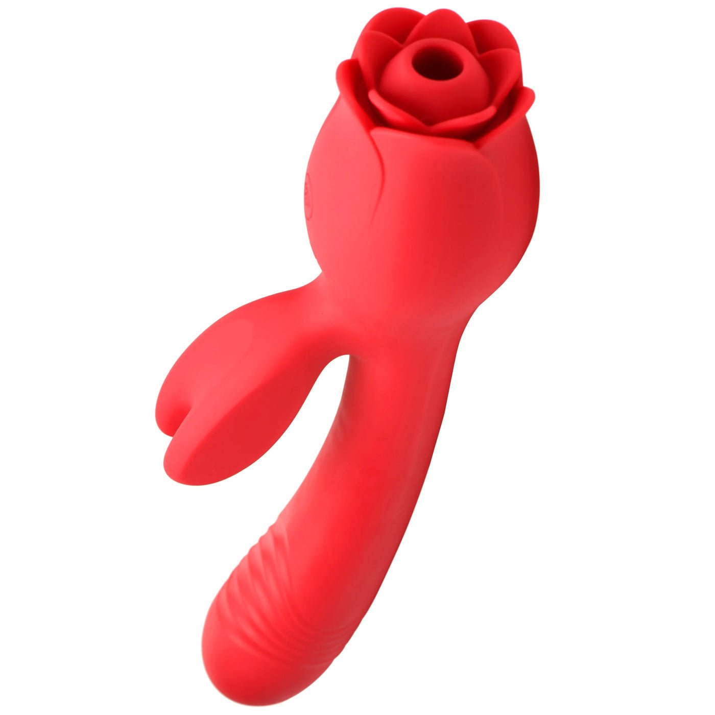 Blooming Bunny Sucking and Thrusting Silicone Rabbit Vibrator - Red - Time4Task2Toys