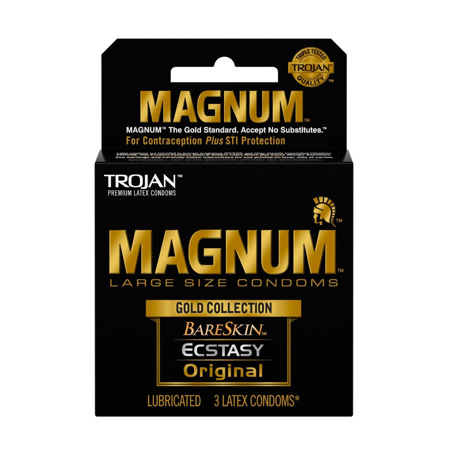 Trojan Magnum Large Size Gold Collection Condoms - 3 Pack - Time4Task2Toys