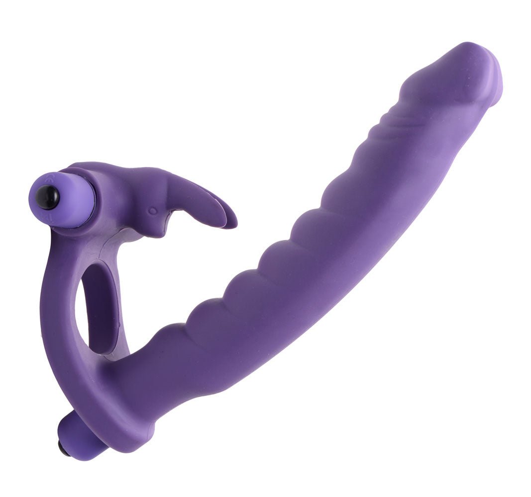 Double Delight Dual Insertion Vibrating Rabbit Cock Ring - Time4Task2Toys