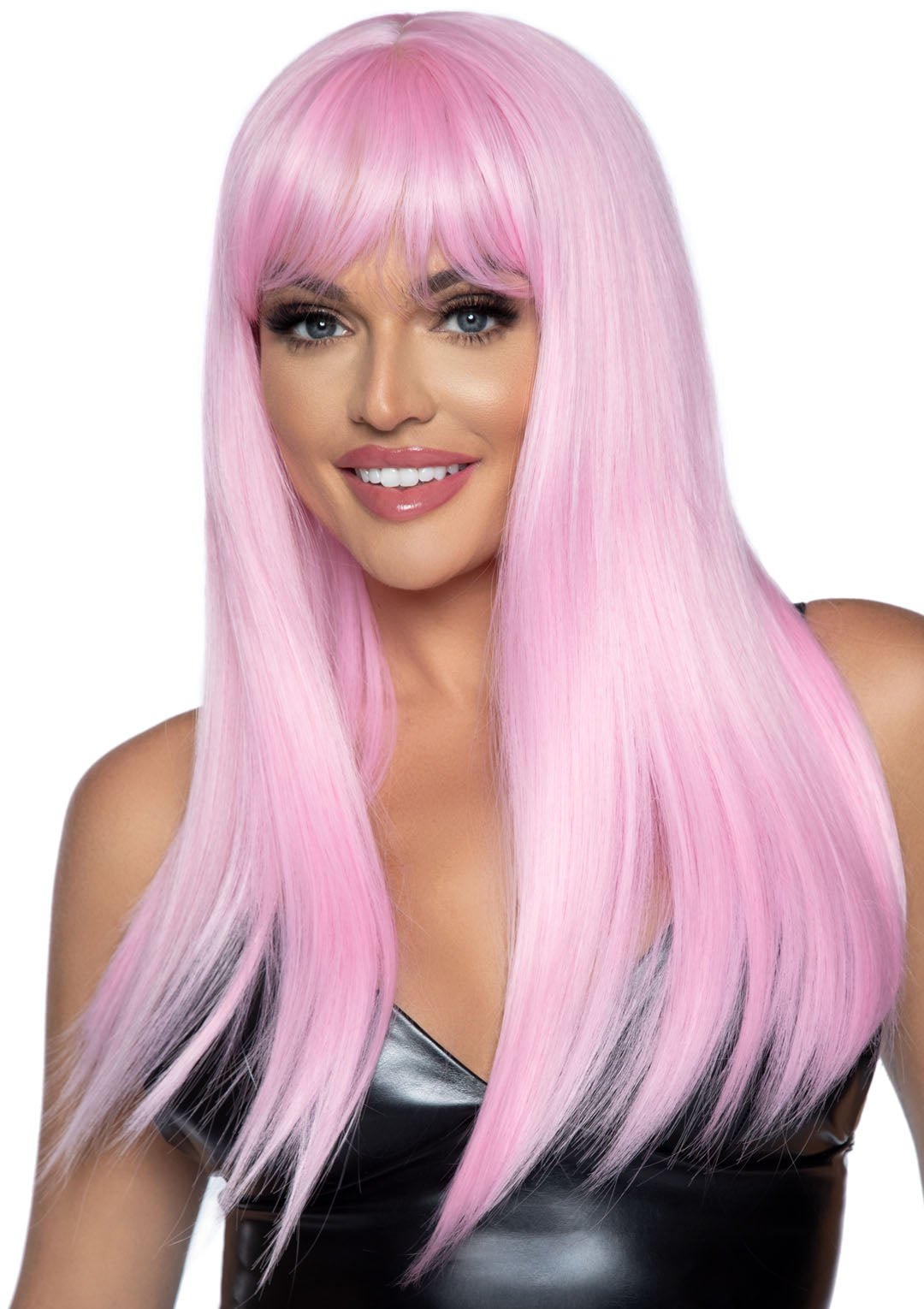 24 Inch Long Straight Bang Wig Pink - Time4Task2Toys