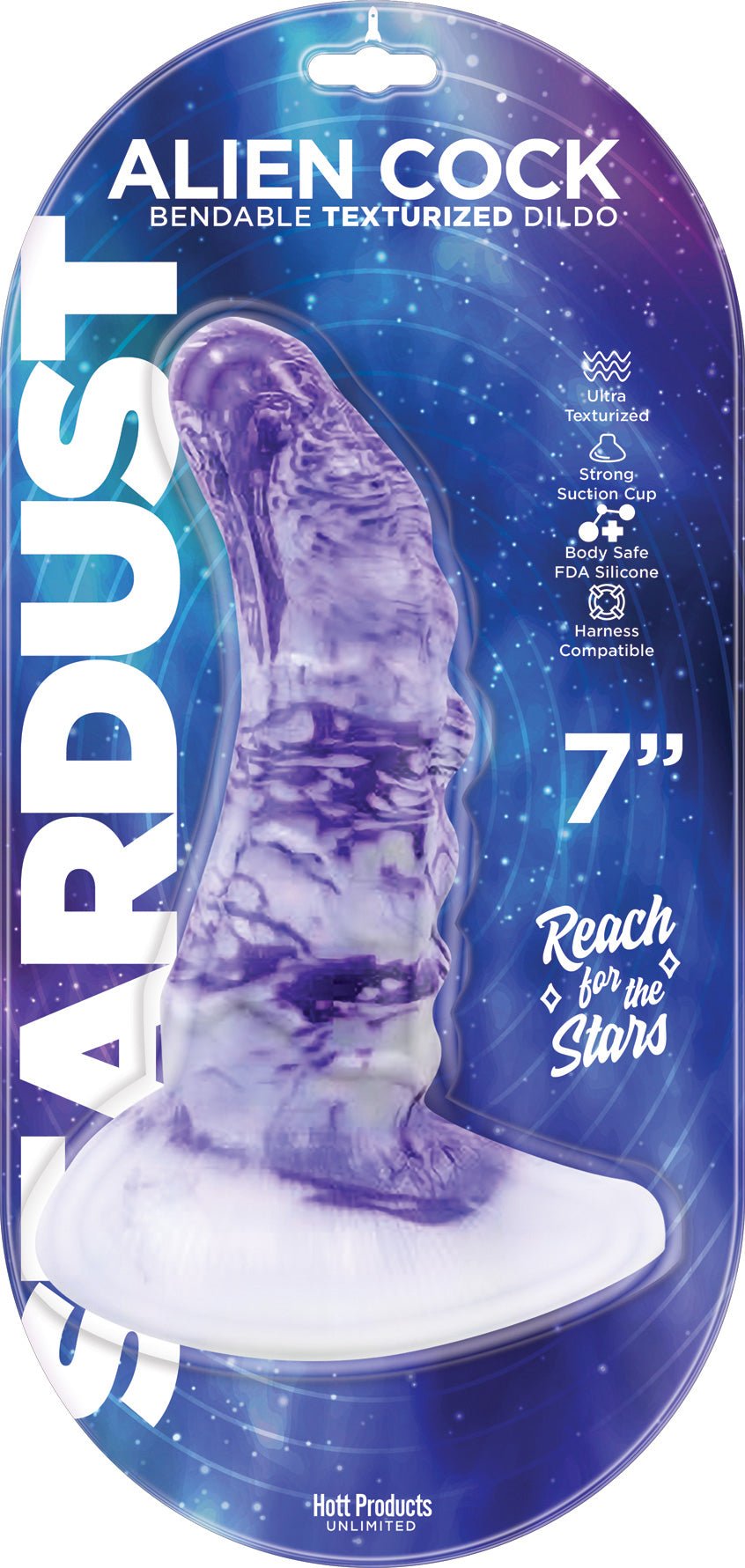 Stardust - Alien Cock - Bendable Texturized Dildo Texturized Dildo - 7 Inch - Time4Task2Toys