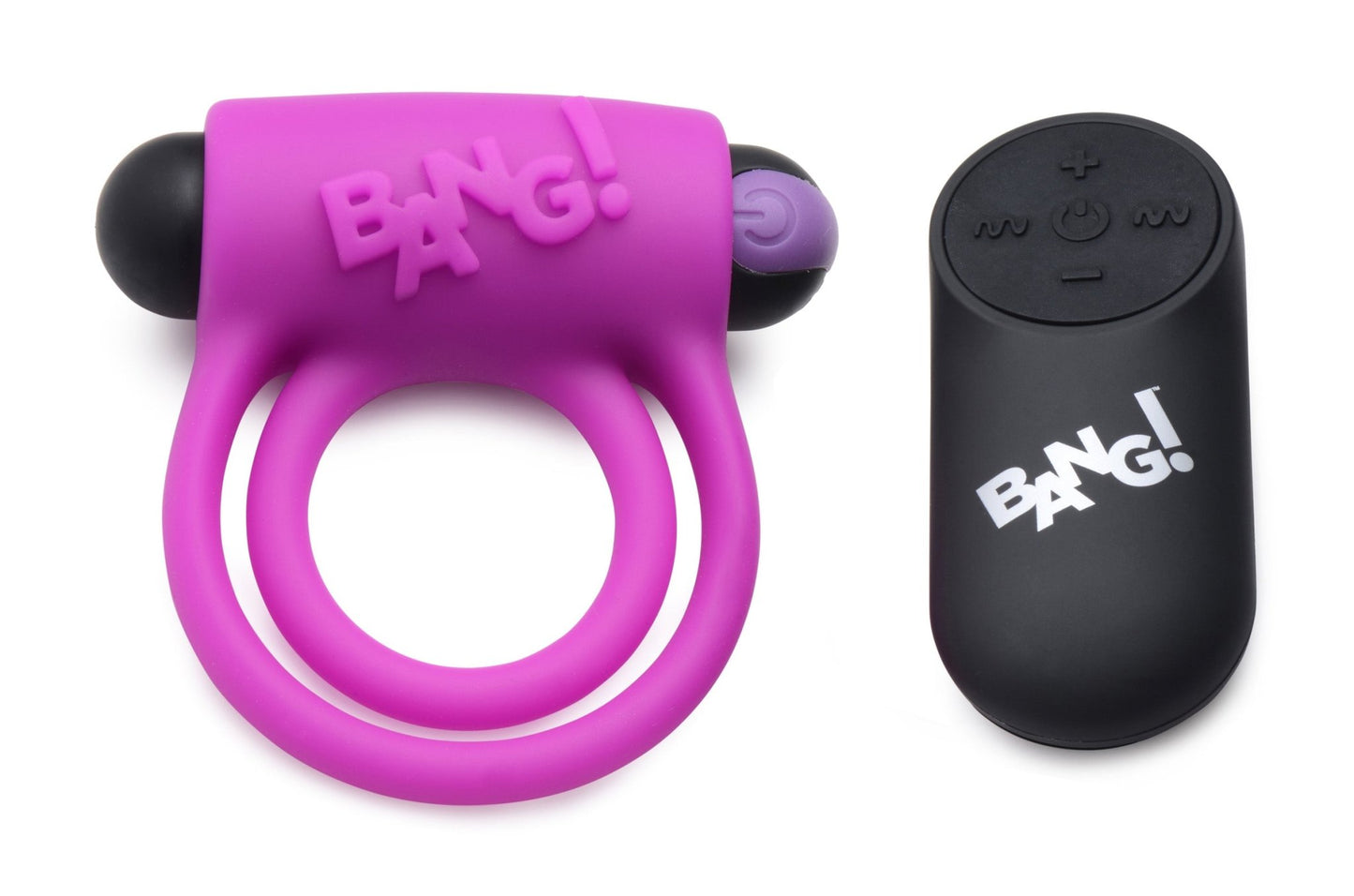 Bang - Silicone Cock Ring and Bullet With Remote Control - Purple - Time4Task2Toys