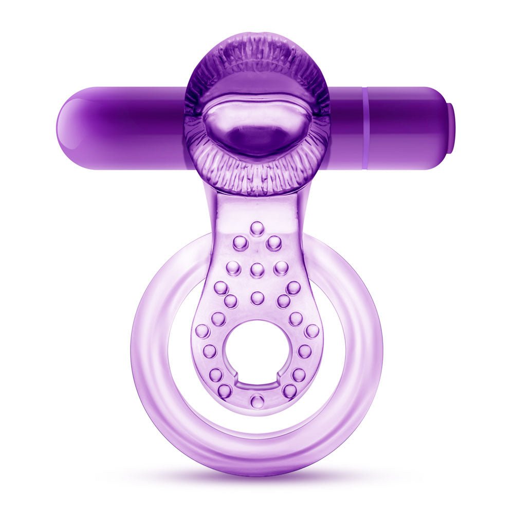 Play With Me - Lick It - Vibrating Double Strap Cockring - Purple - Time4Task2Toys