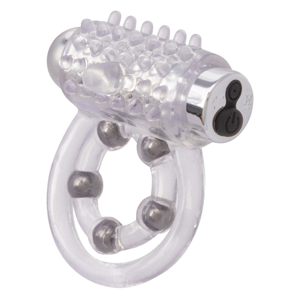 Maximus Enhancement Ring 5 Stroker Beads Rechargeable Clear - Time4Task2Toys