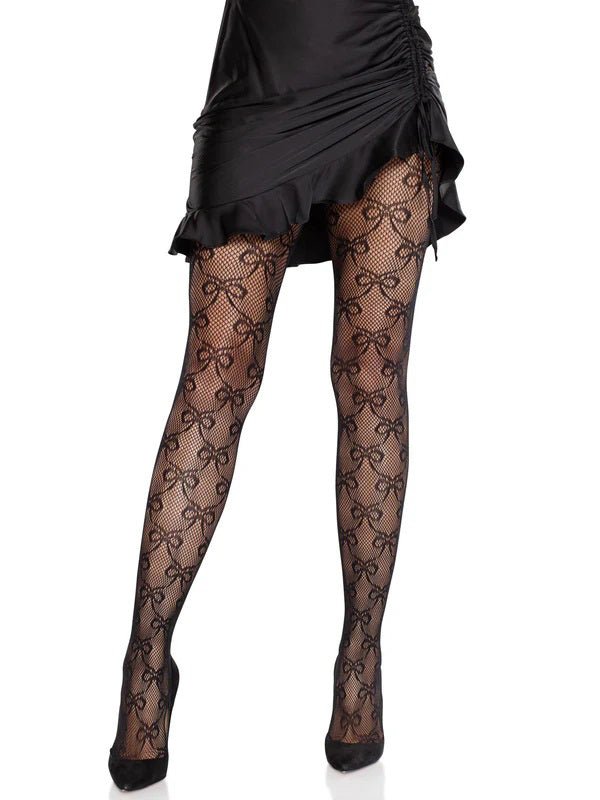Bow Babe Net Tights O/s - Black - Time4Task2Toys