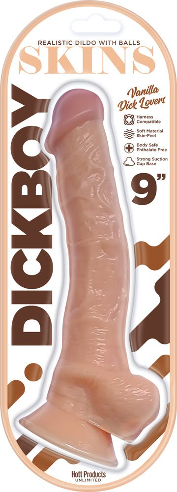 Dick Boy Skins 9" Suction Cup Dildo - Vanilla - Time4Task2Toys