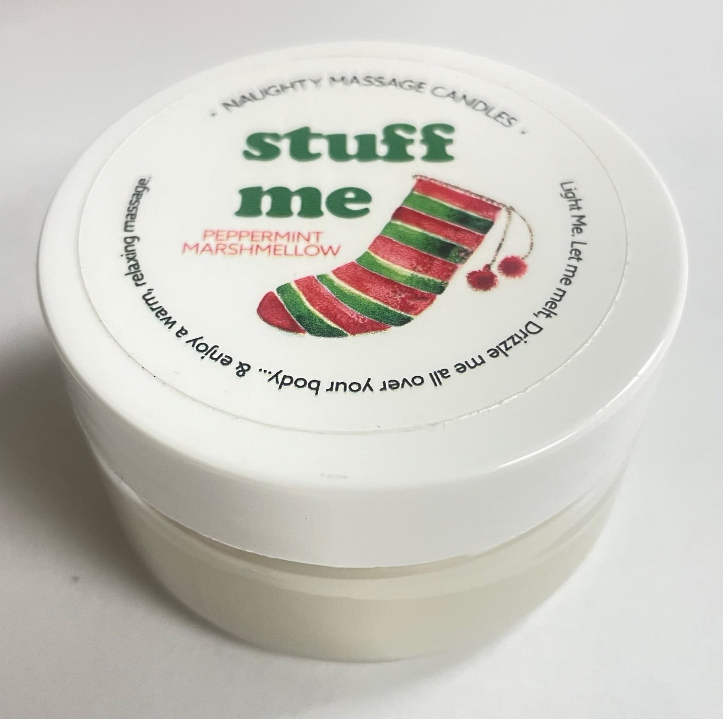 Stuff Me Massage Candle - Peppermint Marshmallow 1.7 Oz - Time4Task2Toys