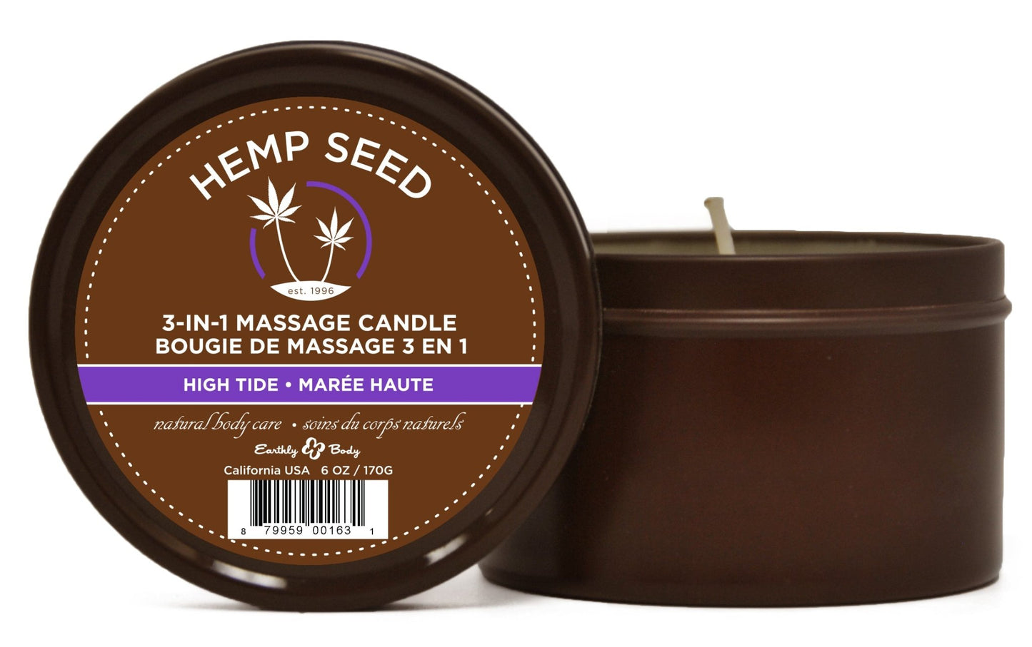 Hemp Seed 3 - in - 1 Massage Candle - High Tide - 6 Oz. - Time4Task2Toys