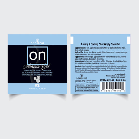 "On Ice Arousal Gel 6ml Single-Use Packet SEN-VL195-ML"