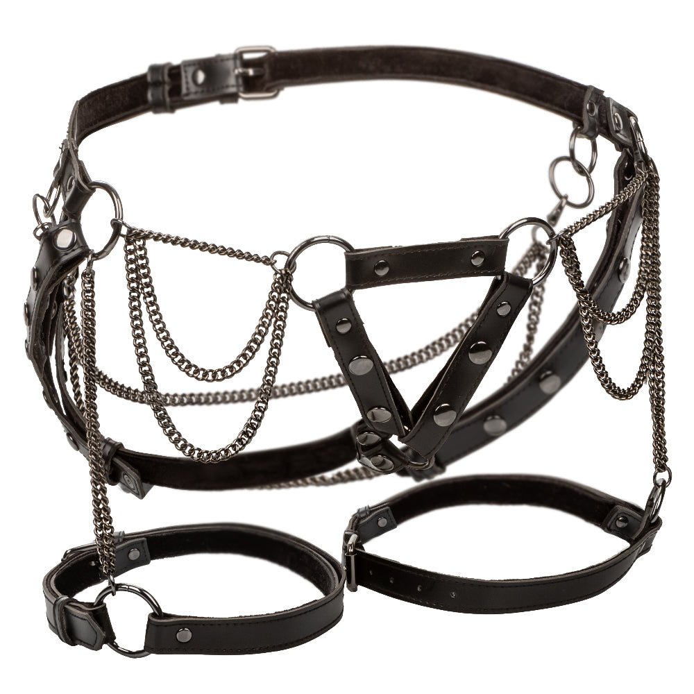 Euphoria Collection Thigh Harness With Chains - Black - Time4Task2Toys
