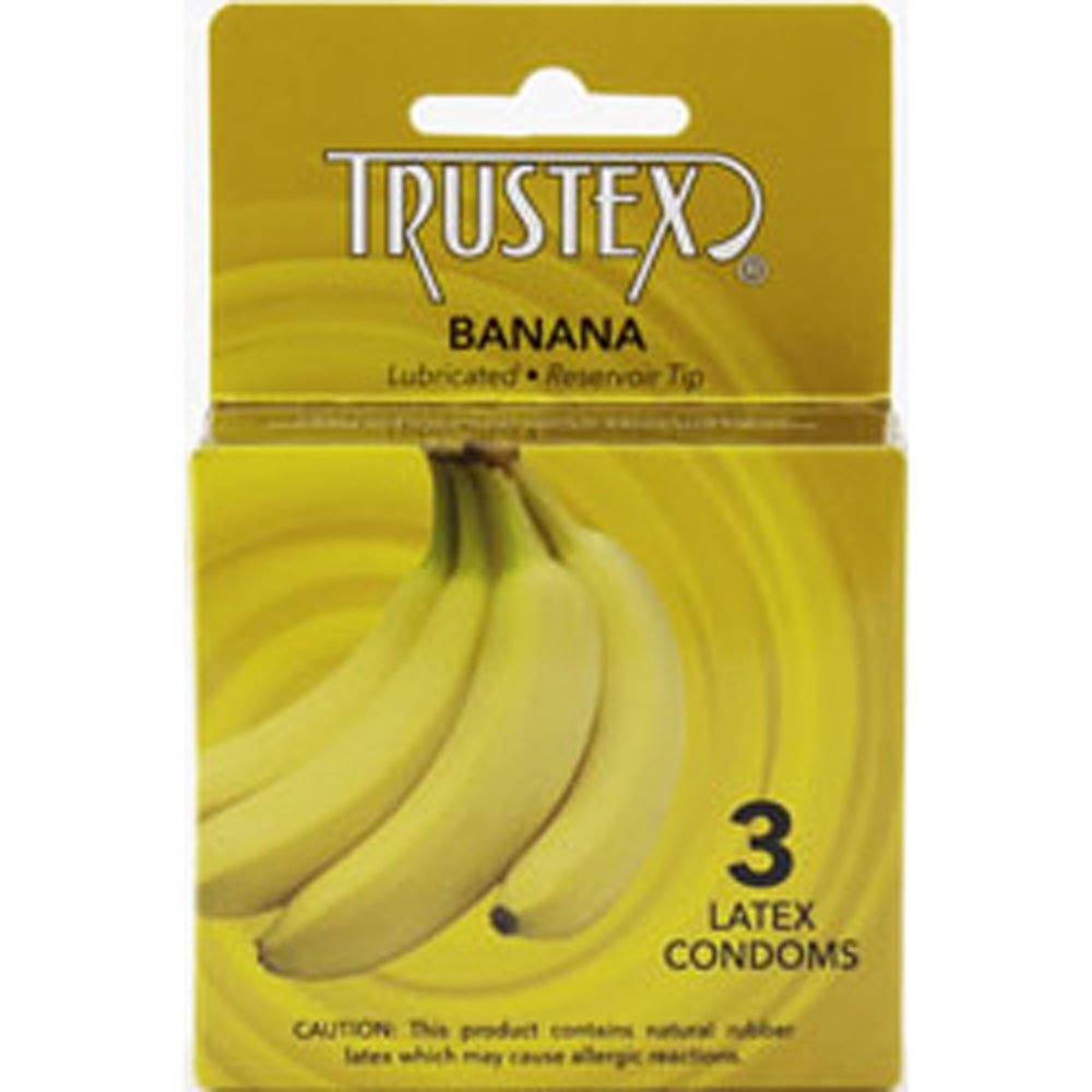 Trustex Flavored Lubricated Condoms - 3 Pack - Banana - Time4Task2Toys