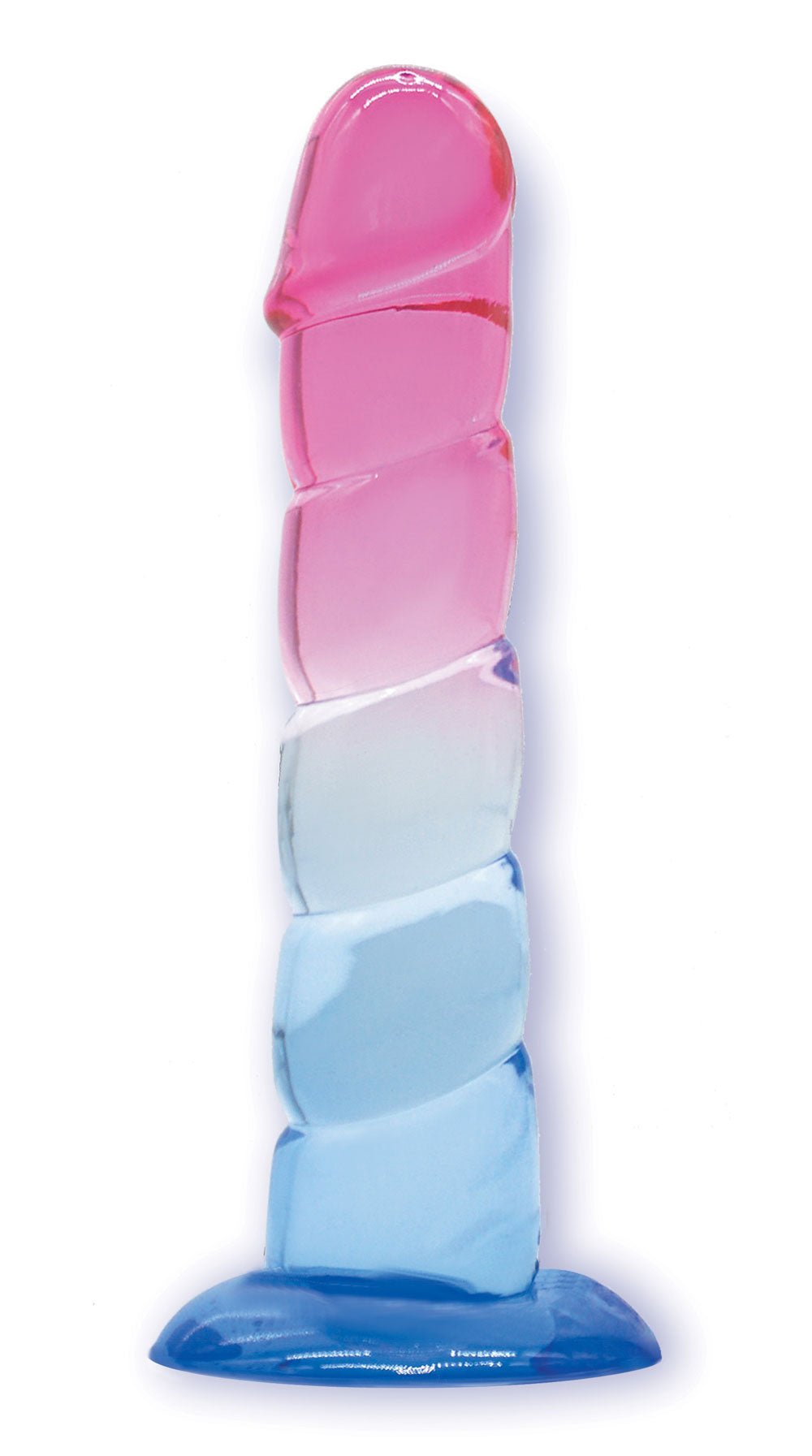 Shades, 7.5" Swirl Jelly Tpr Gradient Dong - Pink and Blue - Time4Task2Toys
