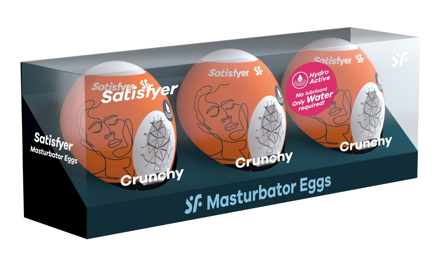 3 Pc Set Masturbator Egg - Crunchy - Orange - Time4Task2Toys
