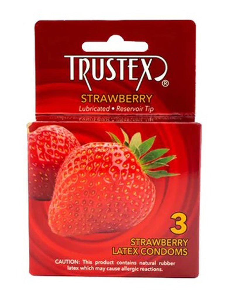 Trustex Flavored Lubricated Condoms - 3 Pack - Strawberry - Time4Task2Toys