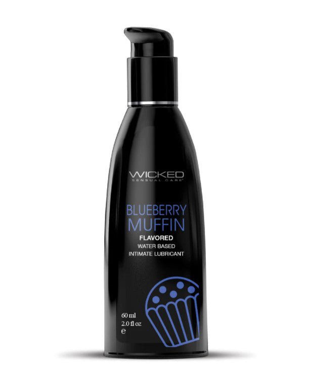 Aqua Blueberry Muffin Flavored Water Based Intimate Lubricant - 2 Fl. Oz. - Time4Task2Toys