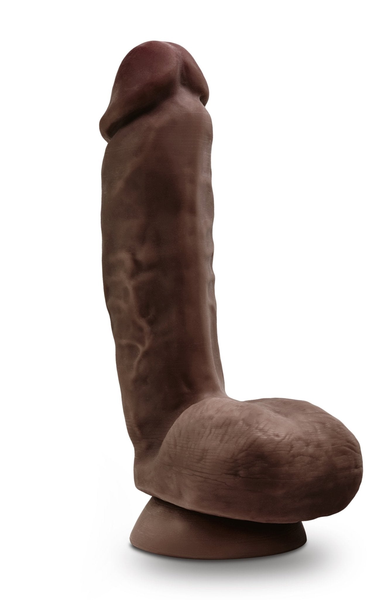 Dr. Skin Glide - 8.5 Inch Self Lubricating Dildo Lubricating Dildo With Balls - Chocolate - Time4Task2Toys