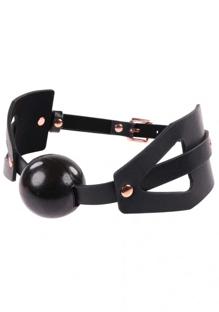 Brat Ball Gag - Black / Rose Gold - Time4Task2Toys