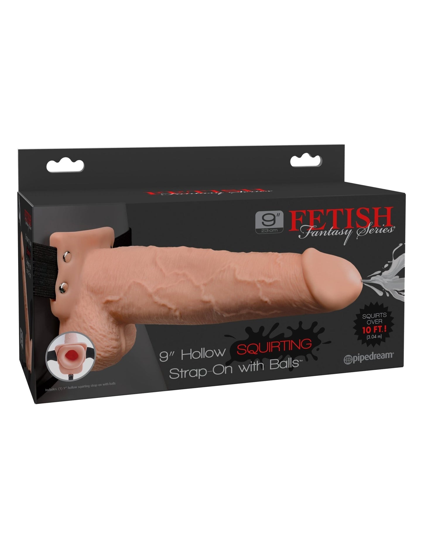Fetish Fantasy Series 9 Inch Hollow Squirting Strap - on With Balls - Flesh - Time4Task2Toys