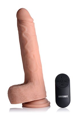 Big Shot 9 Inch Silicone Thrusting Dildo With - Balls and Remote - Time4Task2Toys